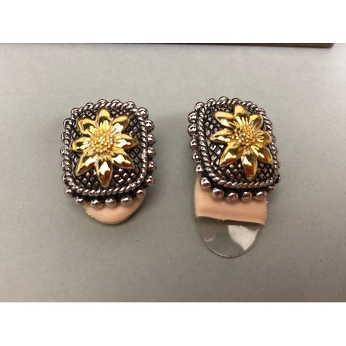 89A - Vintage and designer costume jewellery, Pair of Christian Dior clip on earrings in box with pad, a p... 