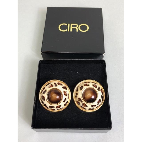 89A - Vintage and designer costume jewellery, Pair of Christian Dior clip on earrings in box with pad, a p... 