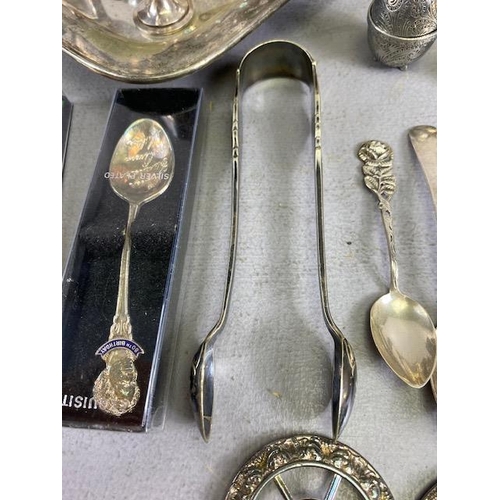 92A - Silver plate, quantity of Antique and vintage Silver Plate to include collectors spoons, sweet meat ... 