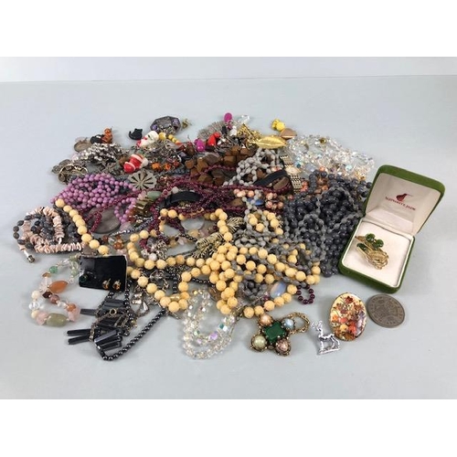 94 - Quantity of costume jewellery to include brooches, watches necklaces etc