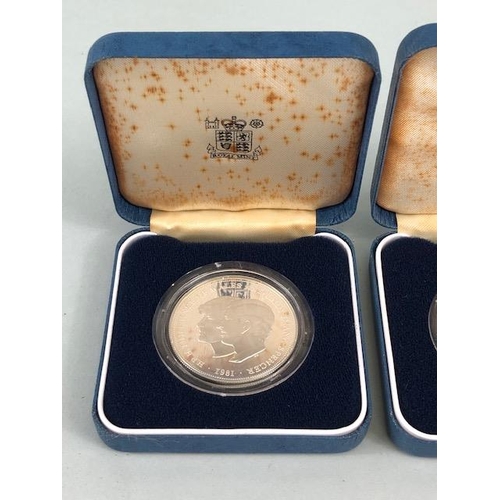 97 - Two Royal Mint silver proof coin, commemorating the Marriage of His Royal Highness the Prince of Wal... 