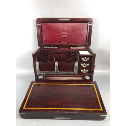 99 - Antique Writing Box, of outstanding quality, by Campman ,Son & Co Makers, London EC, Victorian  upri... 