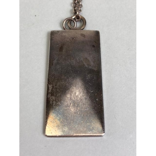 9A - Silver Jewellery, English Hallmarked Slab Ingot pendant and chain approximately 22.68g and a small o... 