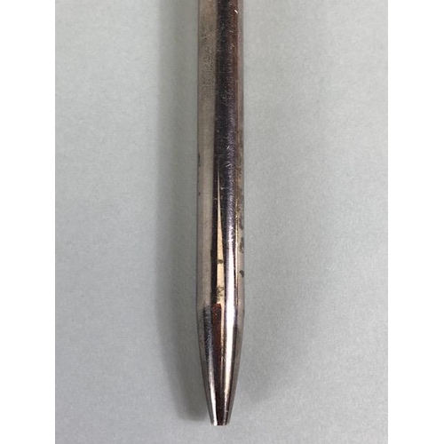 107 - Silver Hallmarked Tiffany & Co ball point pen, the pocket clip fashioned as a treble clef, with a fa... 