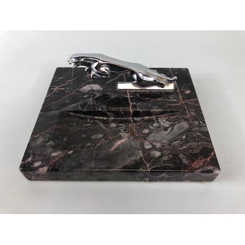 126 - Automobilia, 1960s Jaguar dealership desk tray for paperclips etc, Italian marble base with polished... 