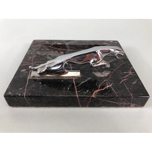 126 - Automobilia, 1960s Jaguar dealership desk tray for paperclips etc, Italian marble base with polished... 