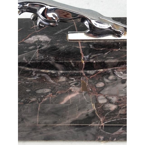 126 - Automobilia, 1960s Jaguar dealership desk tray for paperclips etc, Italian marble base with polished... 