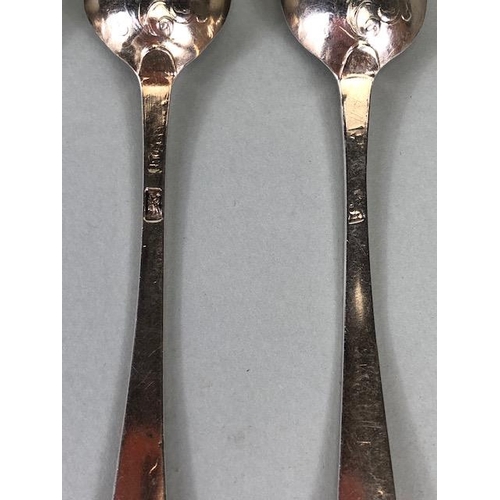 12A - Set of six silver hallmarked spoons approx 12cm in length and total weight 74g