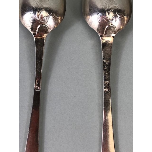 12A - Set of six silver hallmarked spoons approx 12cm in length and total weight 74g