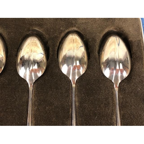 13 - Boxed set of Jubilee Hallmarked Silver spoons (6) for Edinburgh 1935 by maker Romney 