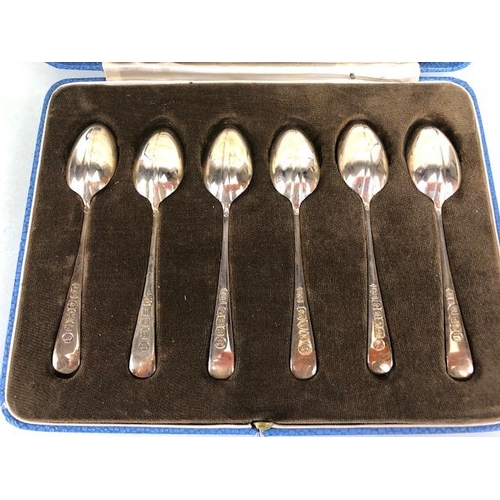 13 - Boxed set of Jubilee Hallmarked Silver spoons (6) for Edinburgh 1935 by maker Romney 