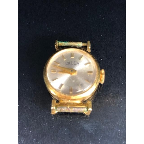 138 - Gold cased cocktail watches, a MILEX 18k gold watch case total weight approx 7.5g & a second 9ct gol... 