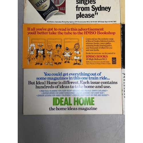 140 - Advertising, Transport interest,  a collection of 1970s cardboard  advertising signs  from London un... 