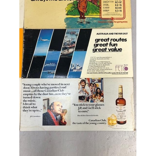 140 - Advertising, Transport interest,  a collection of 1970s cardboard  advertising signs  from London un... 