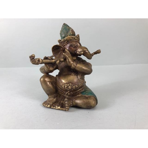 147 - Oriental Deity's, a collection of Chinese and Indian figures in brass soapstone and wood, to include... 