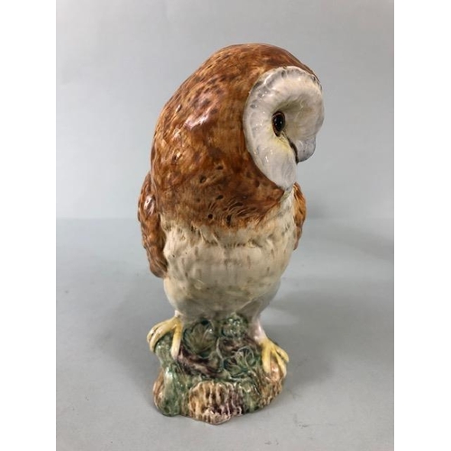 157 - Beswick, two  vintage animal figures being a Tawny Owl base stamped 1046| Beswick  England, and a Tr... 