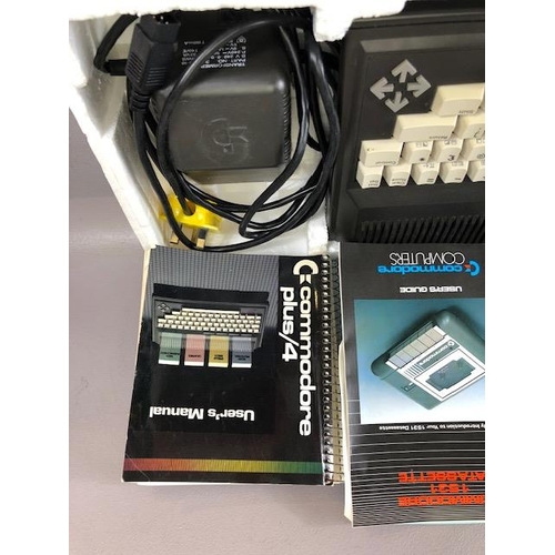 166 - Vintage, Retro Games System, Commodore plus 4,  key pad, with leads and Manuals, 1531 Datassette, jo... 