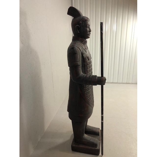 183 - Oriental Statue, half size figure of a Chinese Terracotta warrior made from a composite materiel  ap... 