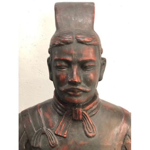 183 - Oriental Statue, half size figure of a Chinese Terracotta warrior made from a composite materiel  ap... 