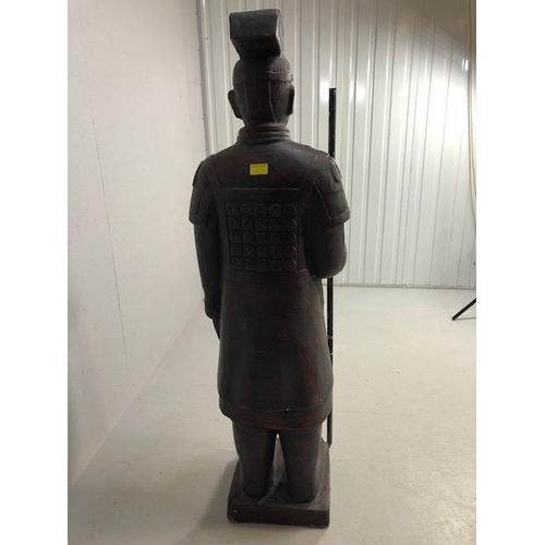 183 - Oriental Statue, half size figure of a Chinese Terracotta warrior made from a composite materiel  ap... 