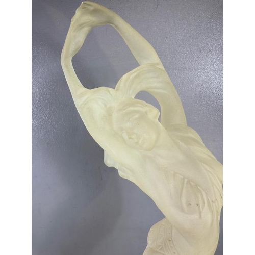 188 - Art Decco, Frosted Composite material figure of a dancing girl in a flowing dress in the Art Decco S... 