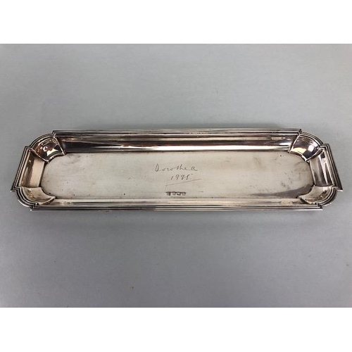 2 - Silver hallmarked Art Deco tray hallmarked for Birmingham by maker A & J Zimmerman Ltd  approx 24 x ... 