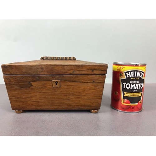 201 - Antique 19th century wooden tea caddy, a marquetery inlaid writing box and a wooden marquetery work ... 