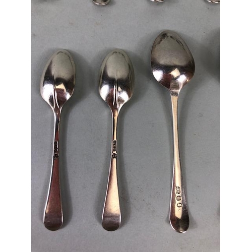 20A - Collection of eleven silver hallmarked teaspoons various makers and dates (total weight approx 121g)