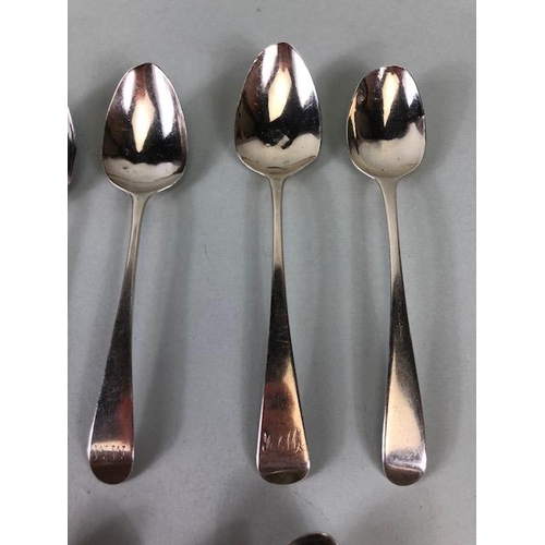 20A - Collection of eleven silver hallmarked teaspoons various makers and dates (total weight approx 121g)