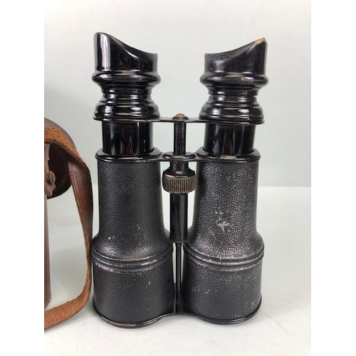 224 - Vintage Binoculars , a pair of WRAY Flight binoculars 9x35 in case, WW1 Era Army and Navy in case, J... 