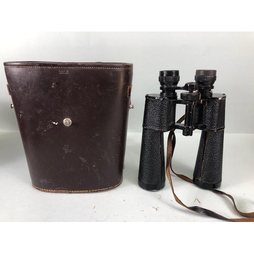 224 - Vintage Binoculars , a pair of WRAY Flight binoculars 9x35 in case, WW1 Era Army and Navy in case, J... 