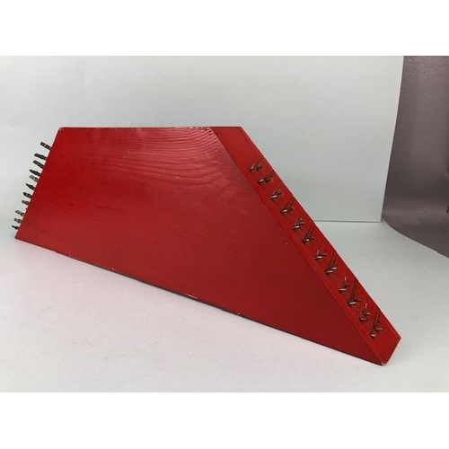 238 - Vintage Zither, Chinese small size Zither with red lacquer finish approximately 60cm with case