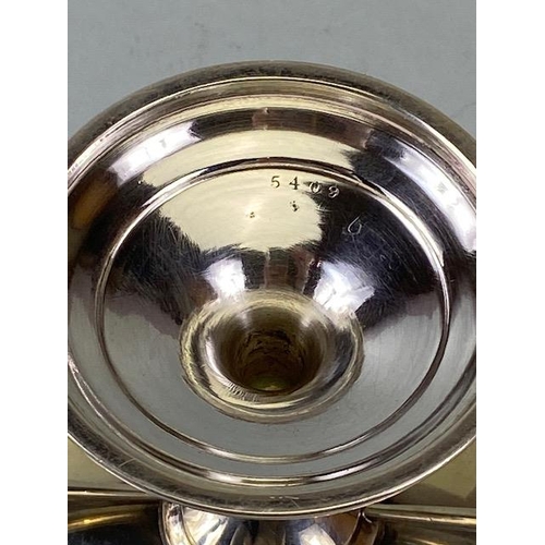 24 - Silver sweet meat dish or Tazza with twin handles and pierced edges on a stepped pedestal base Hallm... 