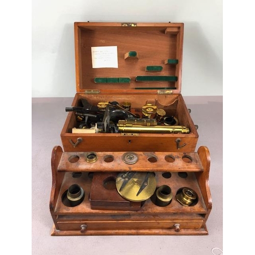 240 - Scientific instruments, 19th century J Swift & Son, London  Microscope and lenses in fitted case, al... 