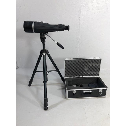 241 - Scientific instruments, a pair of Helious Observation Binoculars 25X 100  in fitted hard case along ... 