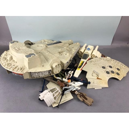 244 - Vintage toys,  Star wars related items from 1979-1983 to include  Millennium Falcon ,X wing Fighter ... 