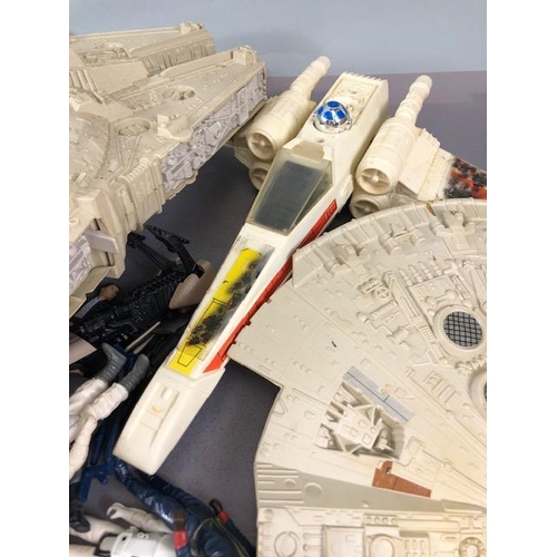 244 - Vintage toys,  Star wars related items from 1979-1983 to include  Millennium Falcon ,X wing Fighter ... 