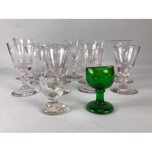 246 - Collection of Antique Glassware to include Rummers and eyebaths (15)