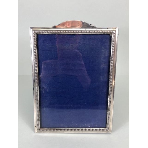 27 - Silver hallmarked Photo frame with velvet easel back approx 25 x 18cm