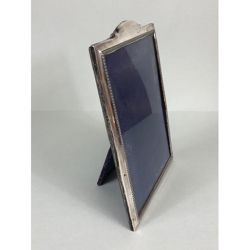 27 - Silver hallmarked Photo frame with velvet easel back approx 25 x 18cm