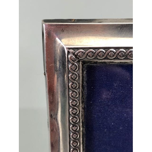 27 - Silver hallmarked Photo frame with velvet easel back approx 25 x 18cm