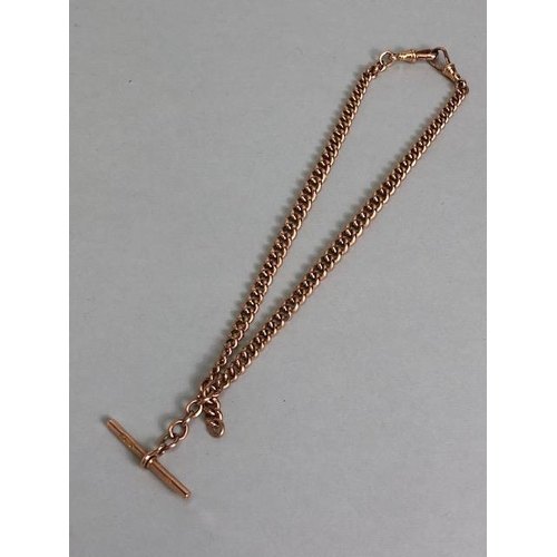 33 - 9ct Rose Gold Double Albert chains, every link marked .375, chains approx 19cm in length and total w... 