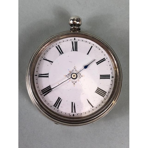 42A - Silver cased pocket watch A/F