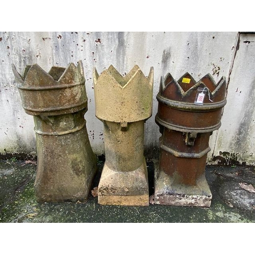 505 - Three ornamental chimney pots