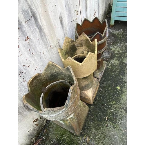 505 - Three ornamental chimney pots