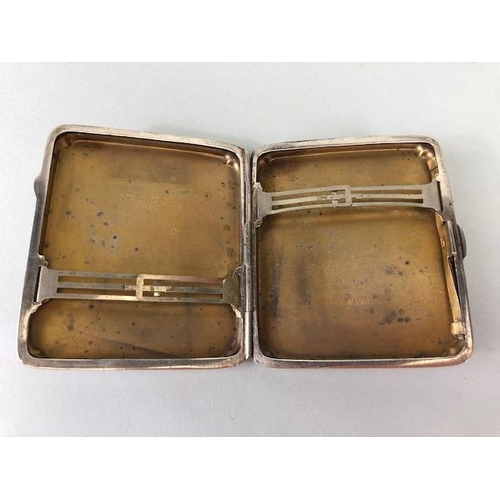 5A - Silver hallmarked cigarette case gold gilt lined Birmingham maker Joseph Gloster Ltd (from c1901) ap... 