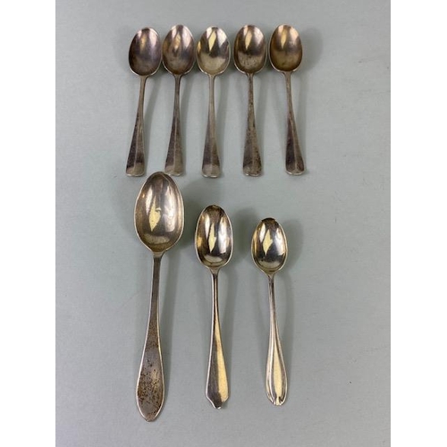 60 - Collection of various hallmarked silver spoons to include rat tail examples (8) approx 148g