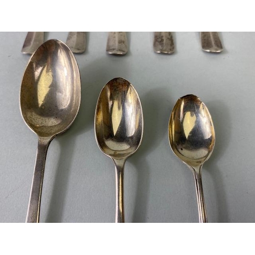 60 - Collection of various hallmarked silver spoons to include rat tail examples (8) approx 148g