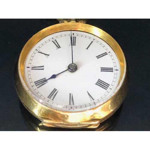 62 - 18k OMEGA fob watch, cased diameter, 26mm, with a 9ct gold suspension brooch total weight approx 20.... 