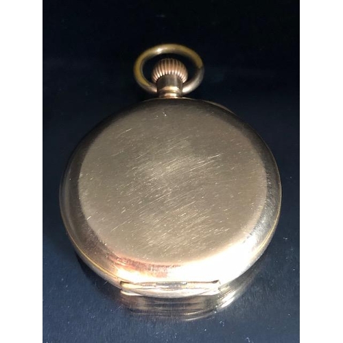 72 - 9ct rolled gold full hunter pocket watch late 19th/early 20thC. Inside case serial number 262467, En... 